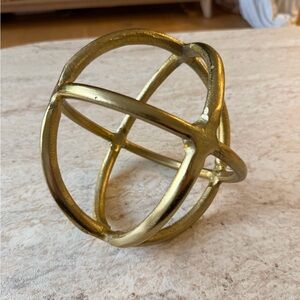 Gold Metal Orb Decorative Sculpture